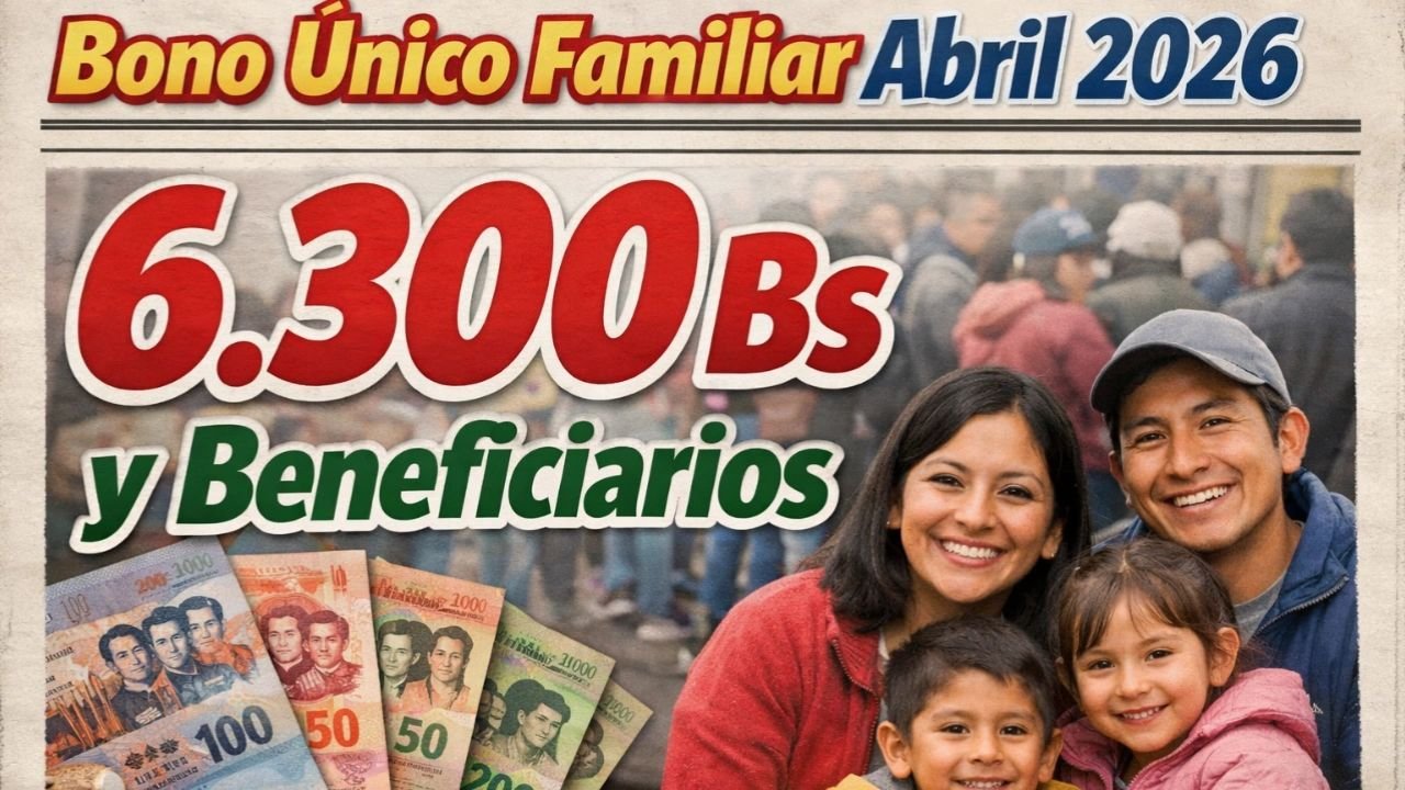 Bono Único Familiar Abril 2026 6.300 Bs y Beneficiarios