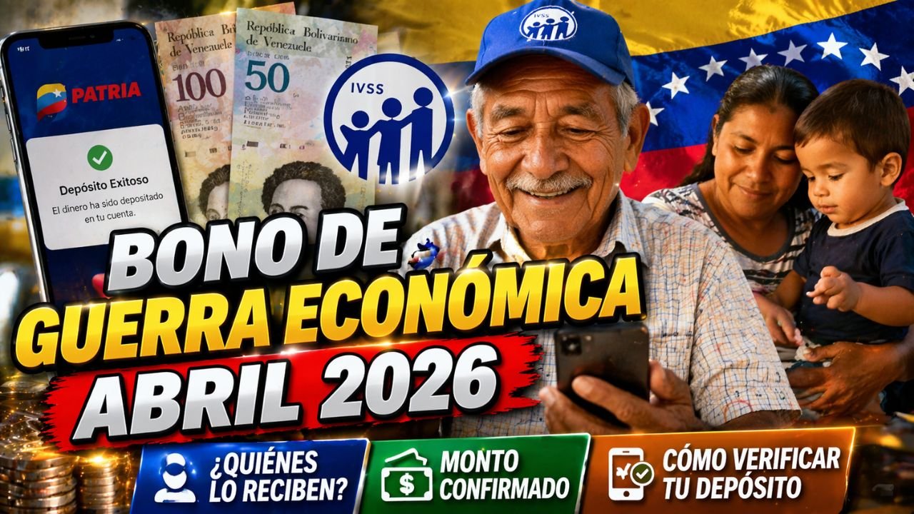 Bono de Guerra Económica abril 2026: quiénes lo reciben, monto confirmado y cómo verificar tu depósito
