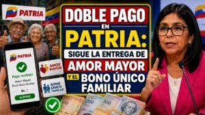 Doble pago en Patria: Sigue la entrega de Amor Mayor y el Bono Único Familiar